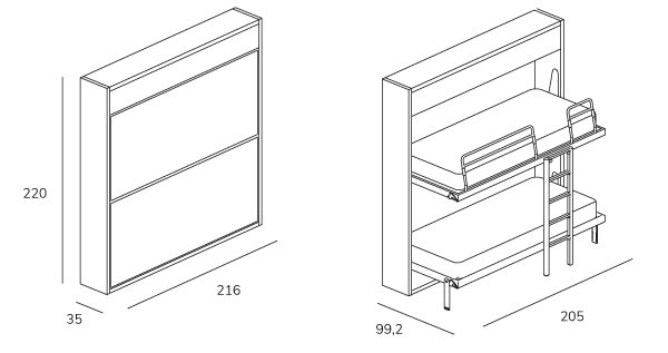 Opklapbed Kali Duo tech C BedHabits